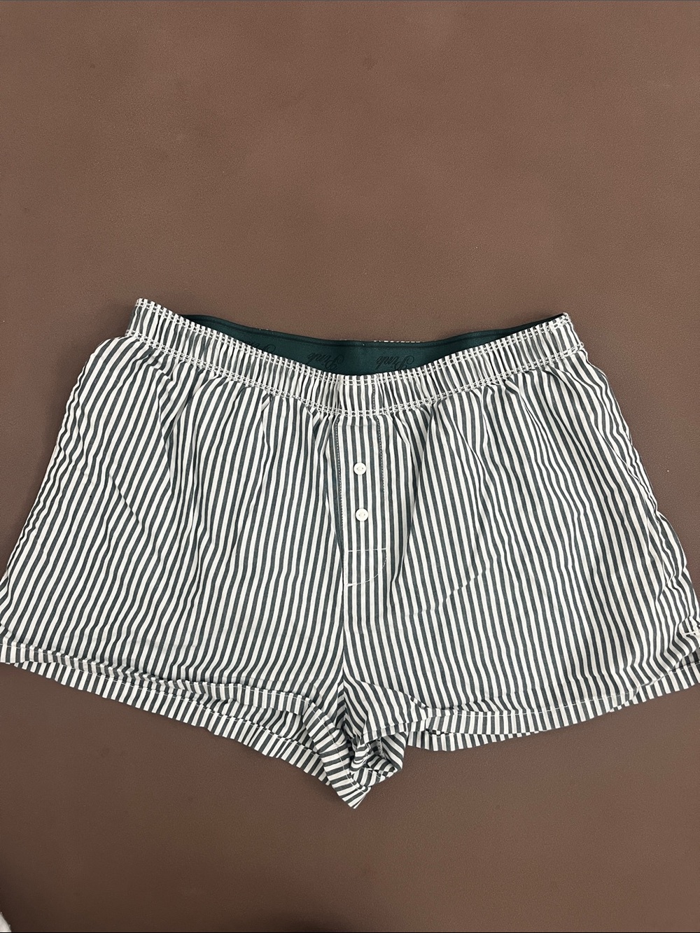 VS PINK Striped Women's Lounge Shorts - Dark Grey/White XS